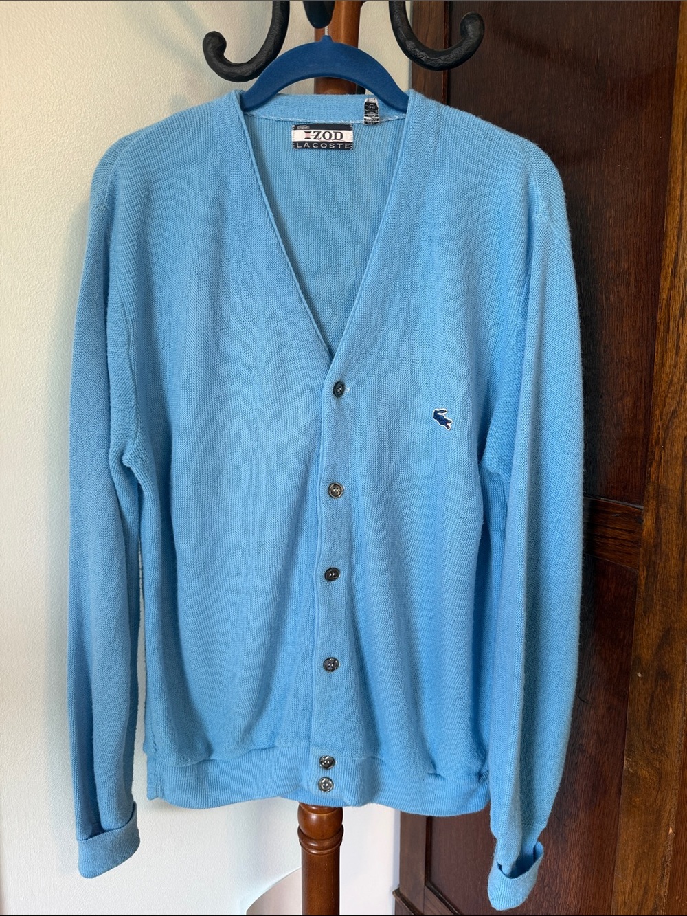 Vintage IZOD LaCoste blue cardigan size Medium